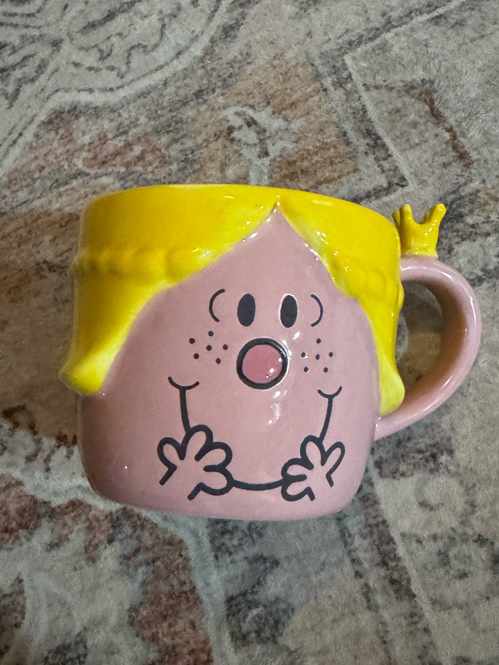 Magenta Pink and Yellow Character Ceramic Mug